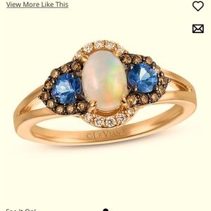 Le Vian Chocolatier Opal/Tanzanite Ring 1/5 ct tw Diamonds 14K Strawberry Gold